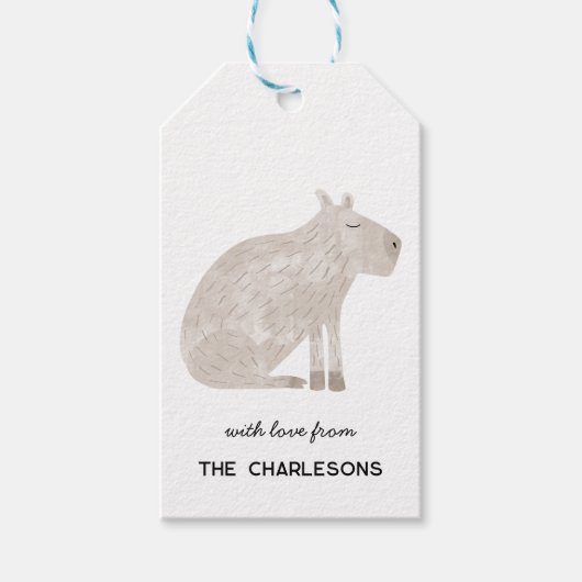 Capybara Gepersonaliseerd Cadeaulabel (Voorkant)