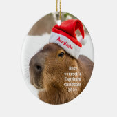 Capybara gepersonaliseerde kerst ornament (Rechts)