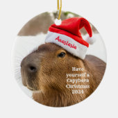 Capybara gepersonaliseerde kerst ornament (Voorkant)