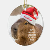 Capybara gepersonaliseerde kerst ornament (Links)