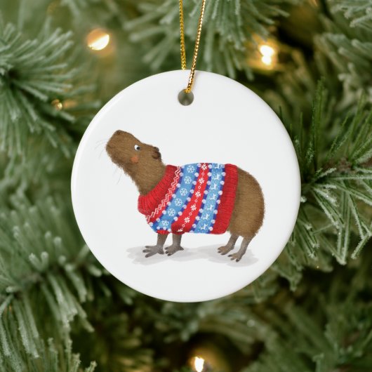 Capybara gepersonaliseerde kerstboom decoratie (Boom)