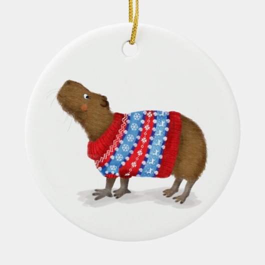 Capybara gepersonaliseerde kerstboom decoratie (Voorkant)