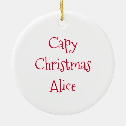 Capybara gepersonaliseerde kerstboom decoratie (Achterkant)