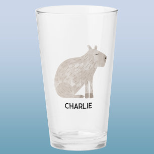 Capybara gepersonaliseerde naam glas
