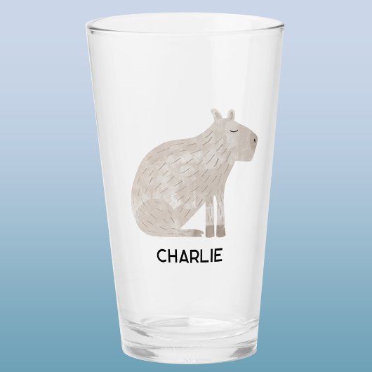 Capybara gepersonaliseerde naam glas