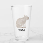 Capybara gepersonaliseerde naam glas (Voorkant)