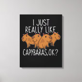 Capybara Gift Kinder Women Cute Capybara Canvas Afdruk (Voorkant)