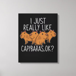 Capybara Gift Kinder Women Cute Capybara Canvas Afdruk