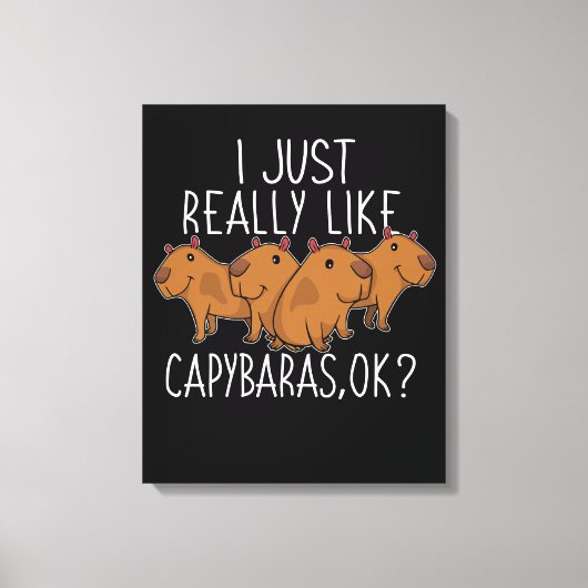 Capybara Gift Kinder Women Cute Capybara Canvas Afdruk (Voorkant)