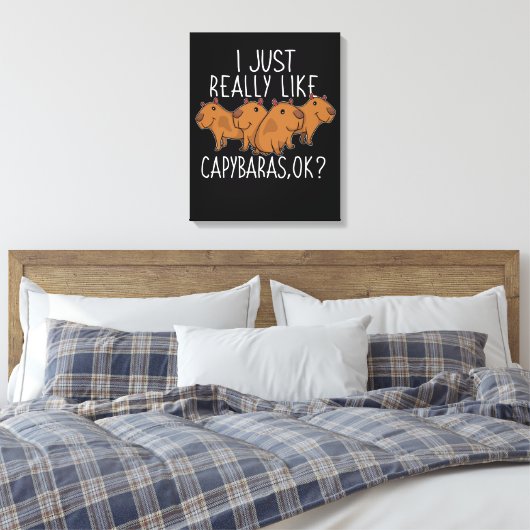 Capybara Gift Kinder Women Cute Capybara Canvas Afdruk (Insitu (Slaapkamer))