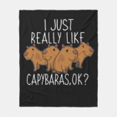 Capybara Gift Kinder Women Cute Capybara Fleece Deken (Voorkant)