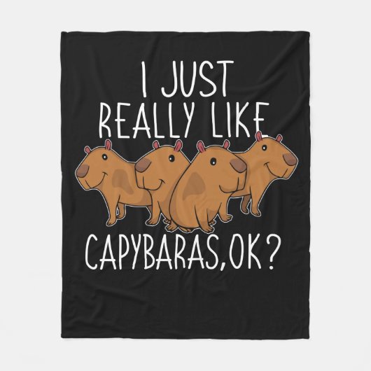 Capybara Gift Kinder Women Cute Capybara Fleece Deken (Voorkant)