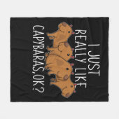 Capybara Gift Kinder Women Cute Capybara Fleece Deken (Voorkant (Horizontaal))