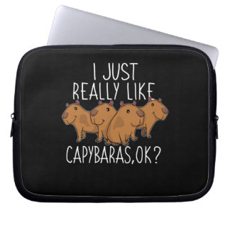 Capybara Gift Kinder Women Cute Capybara Laptop Sleeve