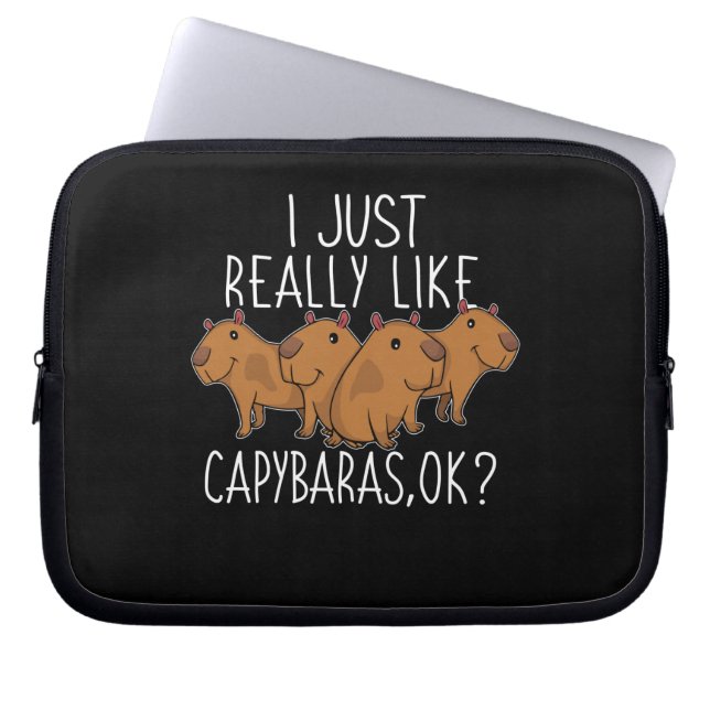 Capybara Gift Kinder Women Cute Capybara Laptop Sleeve (Voorkant)