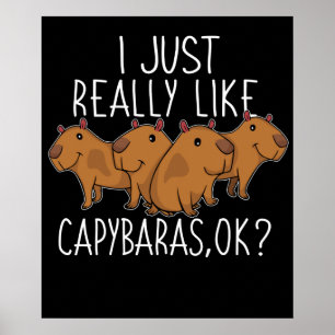 Capybara Gift Kinder Women Cute Capybara Poster