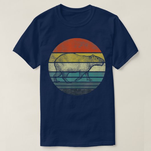 Capybara Gifts Retro Sunset Dierenvriend Capybara T-shirt (Design voorkant)