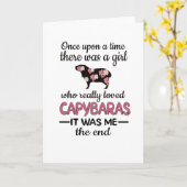 Capybara Girl Rodent Carpincho Capybara Lover Kaart (Gele Bloem)