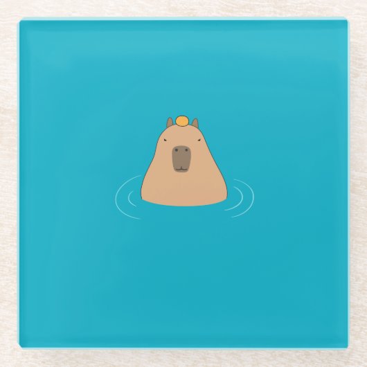 Capybara Glazen Onderzetter (Voorkant)