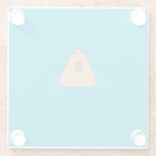 Capybara Glazen Onderzetter (Achterkant)