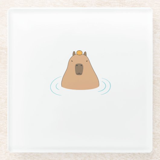 Capybara Glazen Onderzetter (Voorkant)