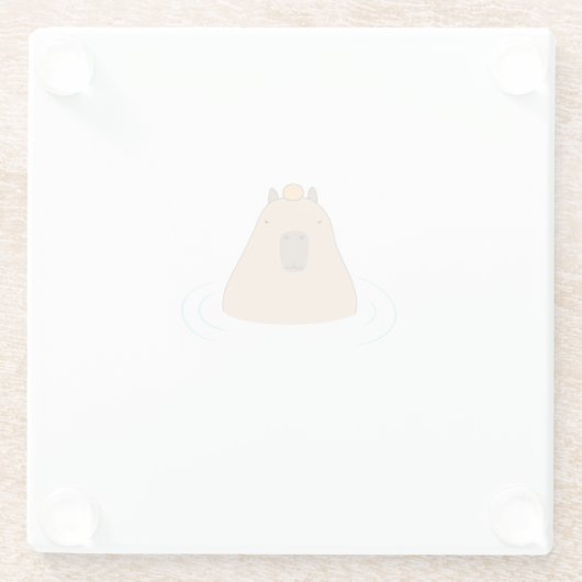 Capybara Glazen Onderzetter (Achterkant)