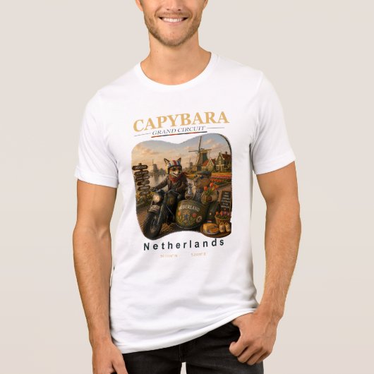 Capybara Grand Circuit – Nederland Reis Tri-Blend Shirt (Voorkant)