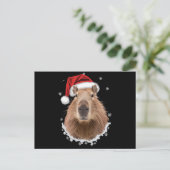 Capybara Grappig Kerstmis  Briefkaart (Staand voorkant)