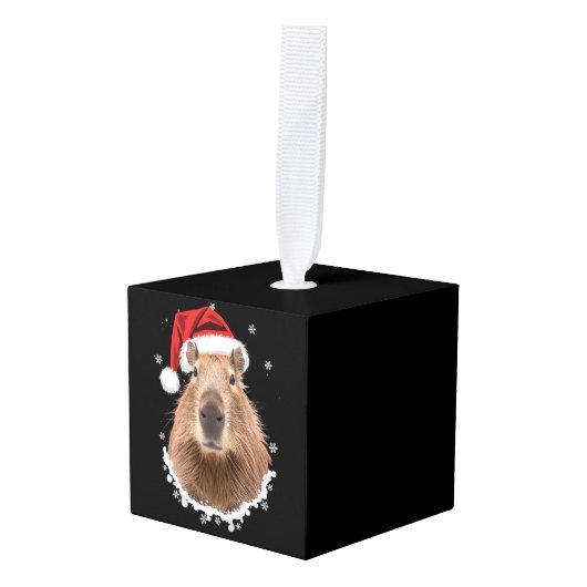 Capybara Grappig Kerstmis Decoratie (Voorkant hoekig)
