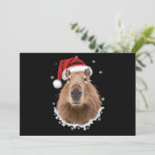 Capybara Grappig Kerstmis  Feestdagenkaart (Staand voorkant)