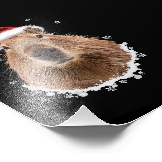 Capybara Grappig Kerstmis Foto Afdruk (Hoek)