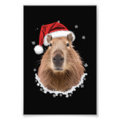 Capybara Grappig Kerstmis Foto Afdruk (Voorkant)