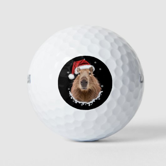 Capybara Grappig Kerstmis  Golfballen (Voorkant)