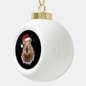 Capybara Grappig Kerstmis Keramische Bal Ornament (Rechts)