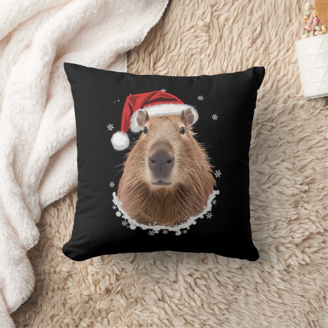 Capybara Grappig Kerstmis  Kussen (Deken)
