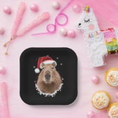 Capybara Grappig Kerstmis  Papieren Bordje (Feest)