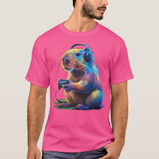 Capybara Grappige videogames Capybara T-shirt (Voorkant)