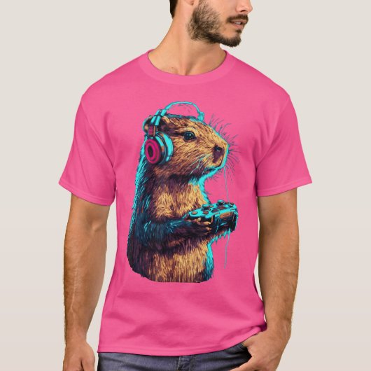 Capybara Grappige videogames Capybara T-shirt (Voorkant)