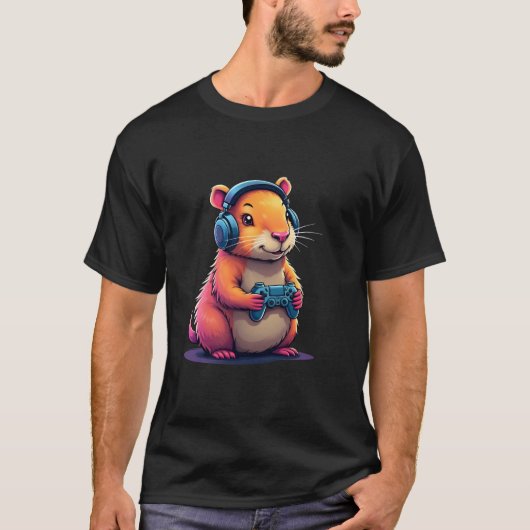 Capybara Grappige videogames Capybara Videogames L T-shirt (Voorkant)