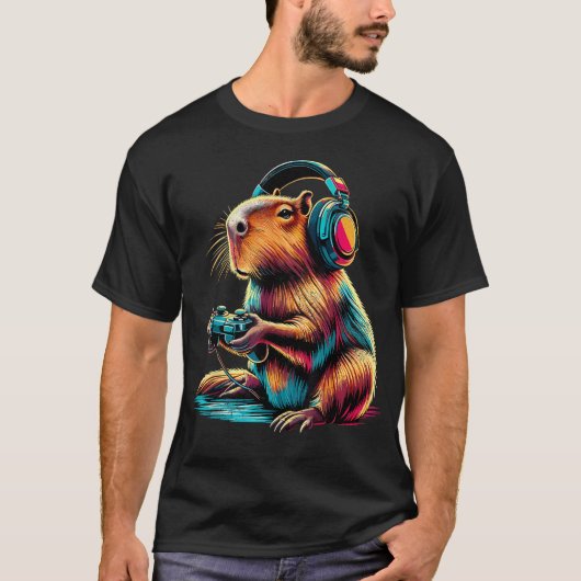 Capybara Grappige Videospellen T-shirt (Voorkant)
