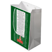 CAPYBARA green XMAS NAME EDITABLE  Medium Cadeauzakje (Achterkant Gekanteld)