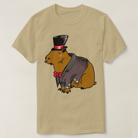 Capybara Groom Wedding Illustration T-shirt (Design voorkant)
