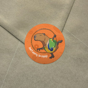 Capybara Gymnastiek Gymnastiek Fan Schattig Dier K Ronde Sticker