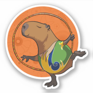 Capybara Gymnastiek Gymnastiek Fan Schattig Dier K Sticker