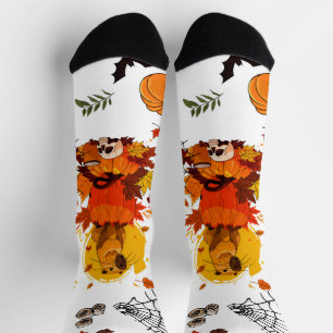 Capybara Halloween. Heks Pompoen. Sokken