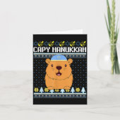 Capybara Hanukkah Capy Hanukkah Chanukah Jewish Ki Kaart (Voorkant)