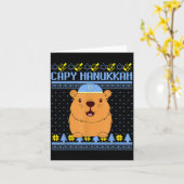 Capybara Hanukkah Capy Hanukkah Chanukah Jewish Ki Kaart (Gele Bloem)