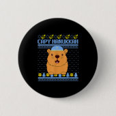 Capybara Hanukkah Capy Hanukkah Chanukah Jewish Ki Ronde Button 5,7 Cm (Voorkant)