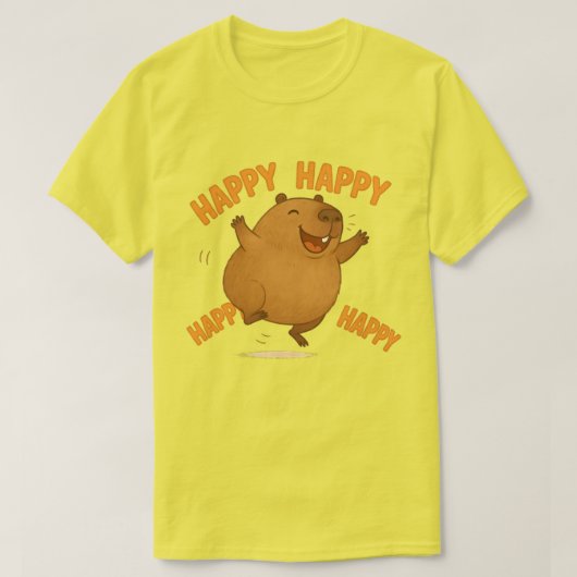 Capybara "Happy Capybara" T-shirt (Design voorkant)