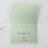 Capybara Happy Teacher's Day Hartelijk dank Feestdagen Kaart (Binnen)